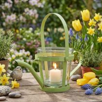 Artikel Lanterne glas dekorativ vandkande metal grøn Ø14cm H13cm