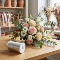 Artikel Dekorativ emaljetråd, sølv, Ø0,50 mm, 50 m, til blomsterhandlere og kunsthåndværk