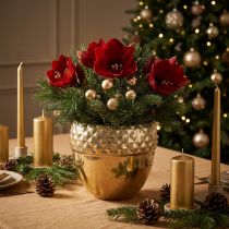 Artikel Keramisk planter agern gylden julepynt Ø18cm H16,5cm