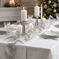 Artikel Kunstig guirlande sølv glitter bregneblad guirlande 180cm 3 stk