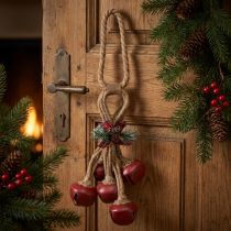 Artikel Juleophæng, røde klokker med sløjfe, 51 cm, festlig ophæng, julekugle, dørkrans