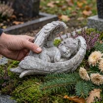Artikel Dekorativ engel sovende med vinger englefigur grav 22,5 cm