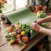 Artikel Blomstersilke 75 cm ternet grøn 8 kg