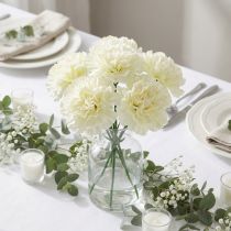 Artikel Nellikeblomst hvid Ø9cm 12stk