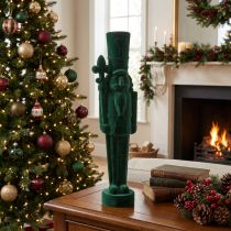 Artikel Nøddeknækkerfigur, stående, juledekoration, flokket, 77 cm