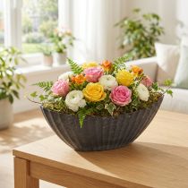 Artikel Planteskål med riller, plantebåd, antracit, 24 cm