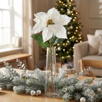 Artikel Poinsettia kunstig blomst hvid 67cm