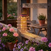 Artikel Solar havelampe pink 22cm med 25 LED'er varm hvid