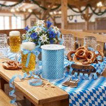 Artikel Dekorativt krøllebånd Oktoberfest blå-hvid 10mm 250m