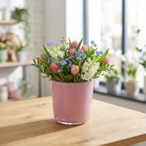 Artikel Plantekasse i glas Ø7,8 H8cm gammelrosa