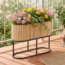 Artikel Mini højbed, jardiniere, plantekasse, træ, oval, 50×20 cm, H40 cm