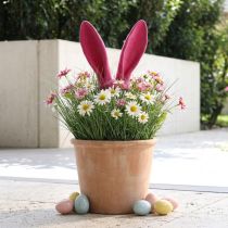 Artikel Bunny dekorative ører pink til påske flocked pind H56cm