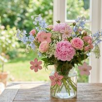 Artikel Træblomster hængende dekoration træ sommerdekoration pink 4,5cm 24 stk
