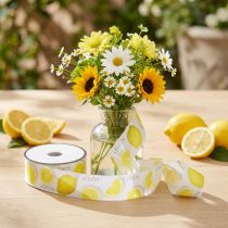 Artikel Bånd citron dekorationsbånd sommer stof bånd gul 40mm 15m