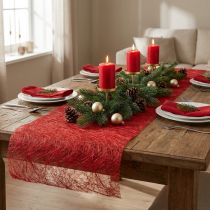 Artikel Deco fleece Sizoweb bordløber rød 30cm 5m