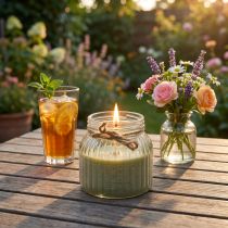 Artikel Duftlys i glas Citronella lys olivengrøn H11,5cm