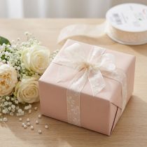 Artikel Organza bånd blomster gave bånd creme 25mm 18m