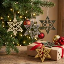 Artikel Træstjerner juledekoration trædekoration stjerner grøn 8cm 16 stk