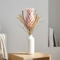 Artikel Eksotisk kunstig blomst pink stor ananas blomst 74cm
