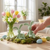 Artikel Dekorativ påskeharefigur til stilfuld boligdekoration og påske, 22 cm, 2 stk.