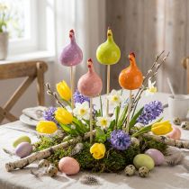 Artikel Dekorative kyllingepæle til forårsblomsterarrangementer og bordpynt, 7,5 cm, 4 stk.