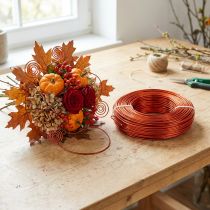 Artikel Aluminiumtråd Ø2mm, 500g, 60m i orange - Fleksibel hobbytråd til blomster og dekoration