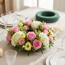 Artikel Blomsterskumring med bund til arrangement grøn Ø24cm 2 stk