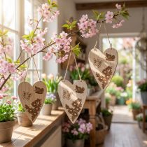 Artikel Deco bøjle træ deco hjerte sommerfugl deco 13,5x20cm 6 stk
