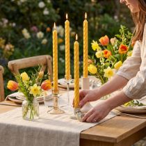 Artikel Rustic Twist Candles, høje koniske lys, ensfarvede gule, 350/28 mm, 4 stk.