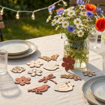 Artikel Spred dekoration blomster dyr blanding sommerdekoration B3–4cm 72 stk