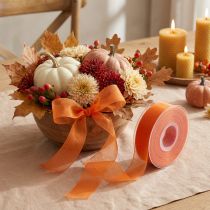 Artikel Organza bånd gavebånd orange bånd selvkant 25mm 50m