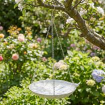 Artikel Dekorativ skål til ophængning af blomsterkurv metal hvid L62cm Ø31cm