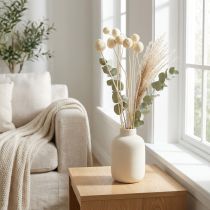 Artikel Tørrede Craspedia-blomster, blegede trommestikker, 60 cm, 10 stk.