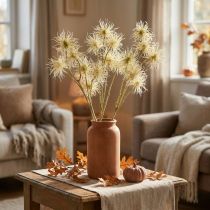 Artikel Xanthium kunstig blomstercreme efterårsdekoration 6 blomster 80cm 3stk