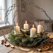 Artikel Juledekoration perle kransegrå 275cm