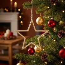 Artikel Julepyntstjerne, adventsdekoration, stjernevedhæng Gylden B24,5cm