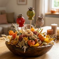 Artikel Blomsterprop keramisk valmue dekoration 3 farver Ø3,5cm 6 stk