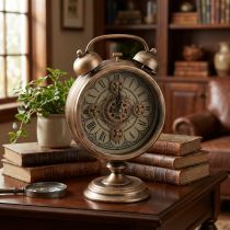 Artikel Ur med romerske tal vintage metal bronze Ø22cm