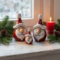 Artikel Sød keramisk julemandsfigur, rød og hvid, 10cm - perfekt juledekoration - 4 stk.
