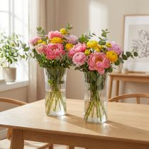 Artikel Blomstervaser lavet af glasvase retro klar Ø12cm H24cm 2stk