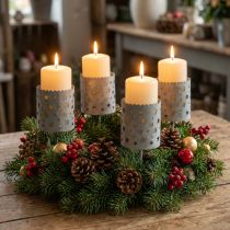 Artikel Lysestage til klæbning af adventskrans Ø6,5cm H14cm 4 stk