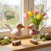 Artikel Træ fugl deco figur vinduesdekoration spring pink H15cm 2stk