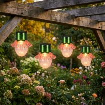 Artikel Solcelledrevet blomsterlampe med LED-hængelampe Ø11,5 cm, 4 stk.