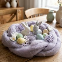 Artikel Dekorativ uld, lys lilla, 2m uldsnor, filtet uld til hobby og blomsterdekorationer