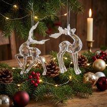 Artikel Juletræspynt rådyr dekorativ figur akryl 12,5/15cm 2stk
