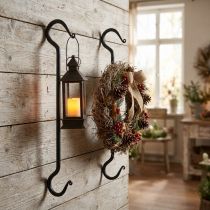 Artikel Dekorativ knage af metal i sort metalkrog L40cm 2stk