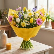 Artikel Manchetpapir silkepapir blomsterpapir gul tern 25cm 100m