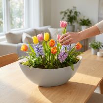 Artikel Planteskål 39cm x 12,5cm H13cm lysegrå, 1stk