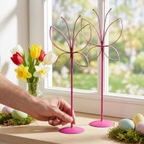 Artikel Sommerfugl Metal Dekoration Spring Fuchsia Guld H35cm 2 stk