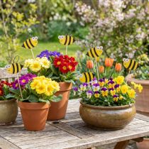 Artikel Forårsdekoration blomsterstik træbi dekoration 7cm 12stk